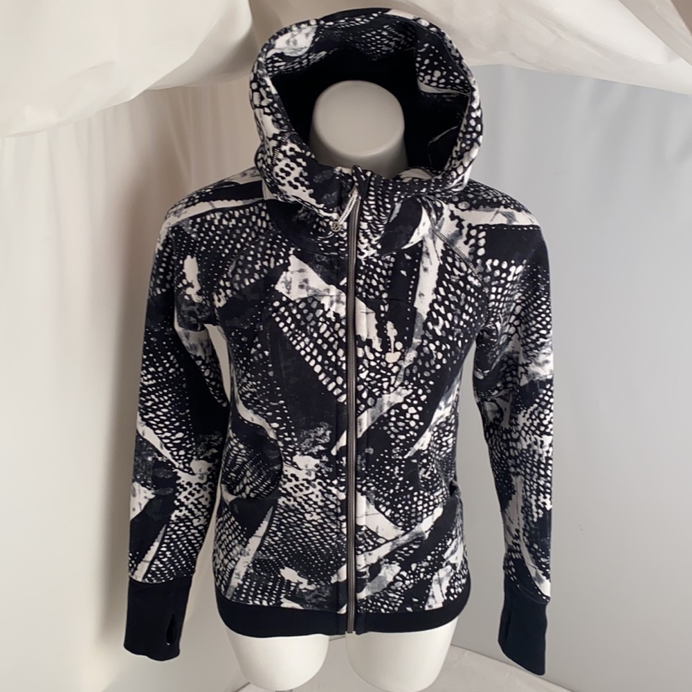 Lululemon Scuba full zip hoodie in Static Mist black and white 6